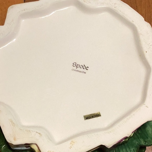 Spode ceramic Christmas tree shaped hand painted cookie...